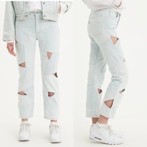 NWT Levi’s 501 Original Pieced Denim Cropped Jeans